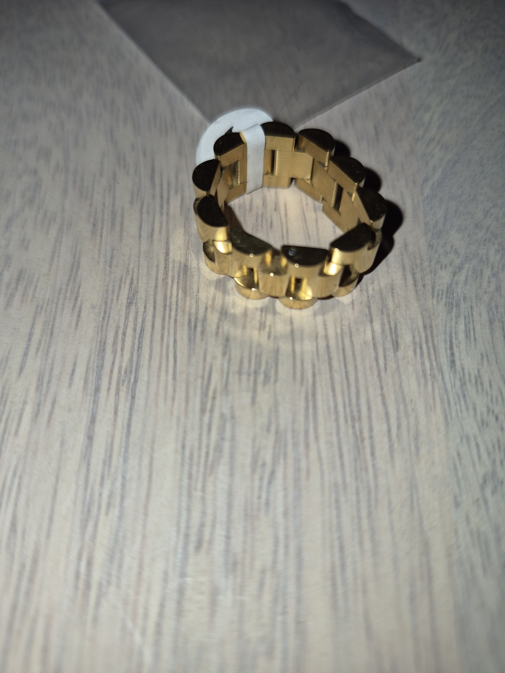 Gold Link Band Ring - Women Plunder Jewelry Size 10 Watch Band Ring New